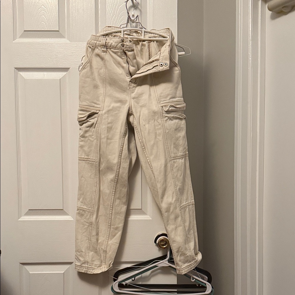 PacSun Cream Straight Leg Cargo Pants